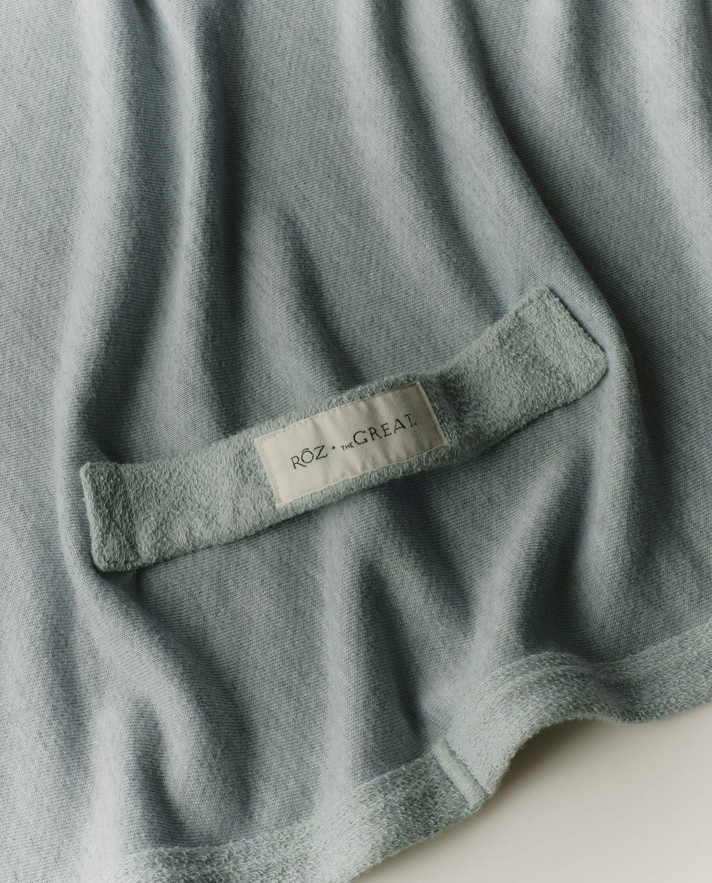 RŌZ + The GREAT The Sweatshirt Hair Towel. -- Seaglass