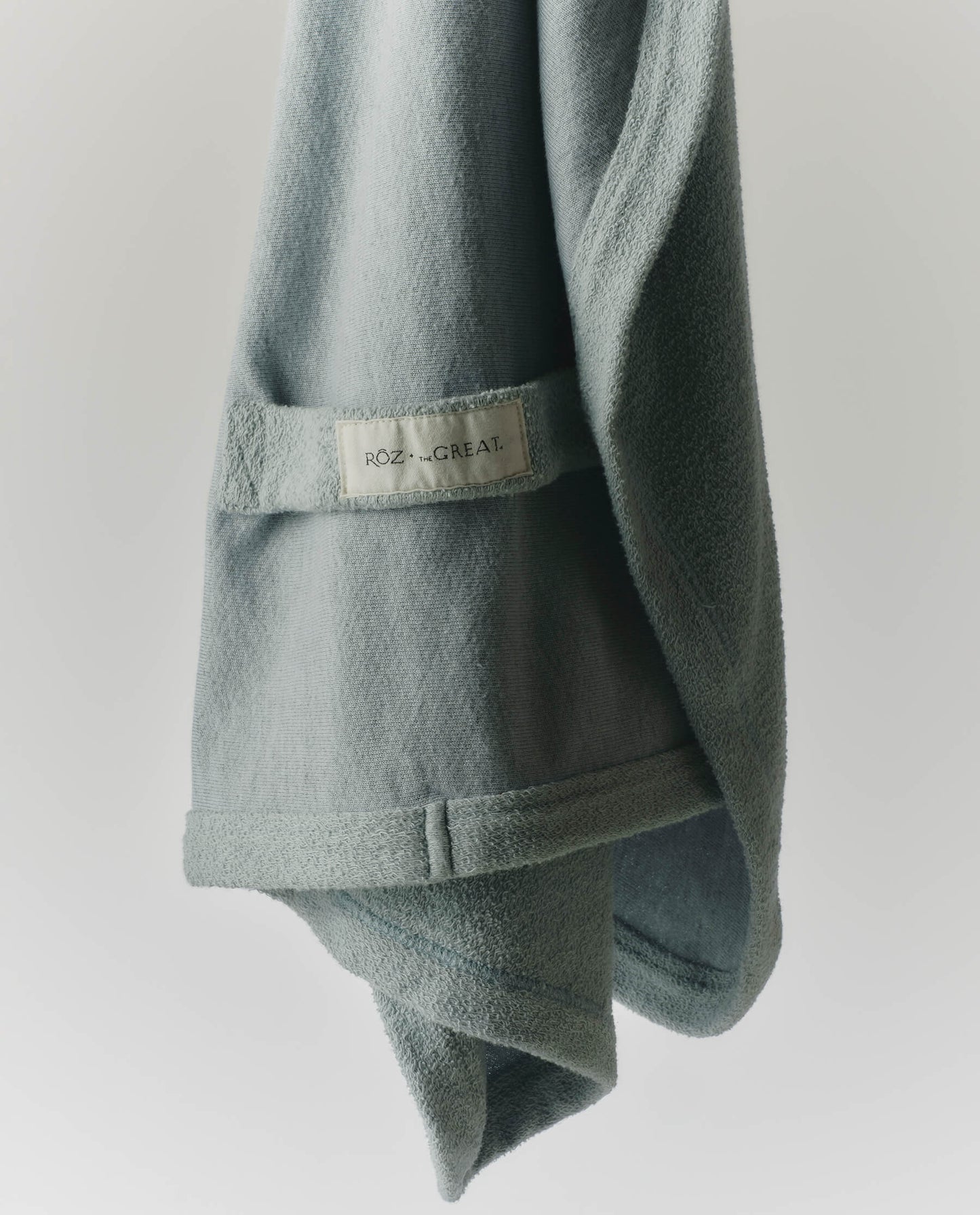 RŌZ + The GREAT The Sweatshirt Hair Towel. -- Seaglass
