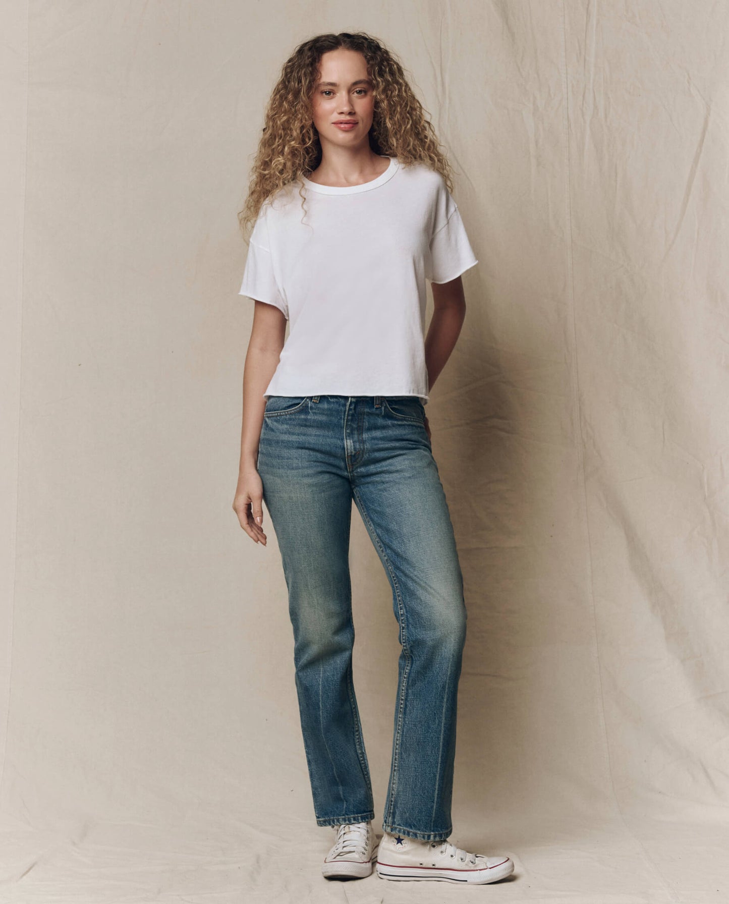 The Crop Tee. Solid -- True White