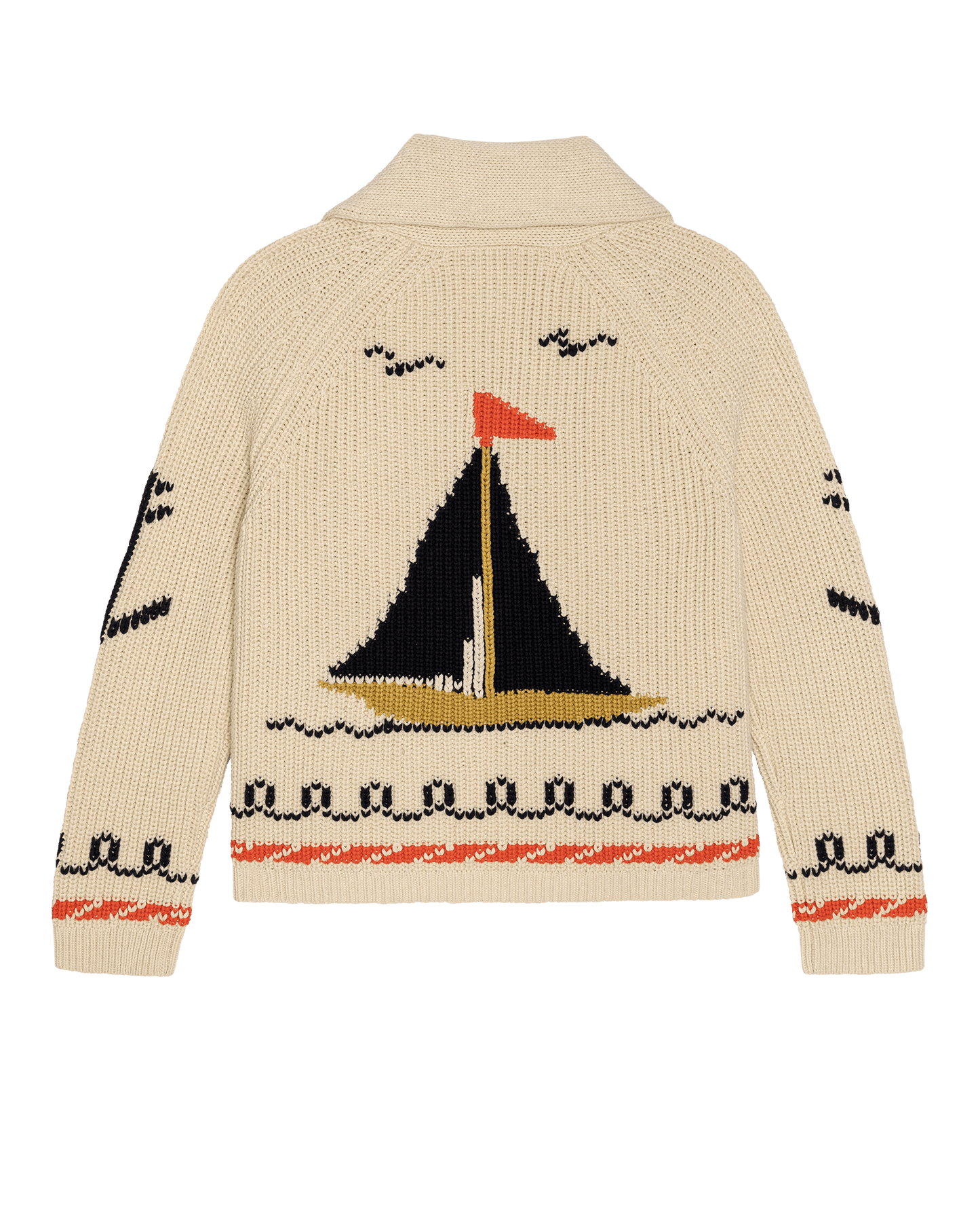 The Sailboat Lodge Cardigan. -- Cream